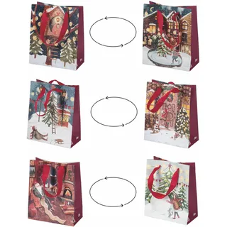 Weihnachts-Geschenktüten aus Papier, 16 x 8 x 19 cm, XMas Vintage, 24 Stück