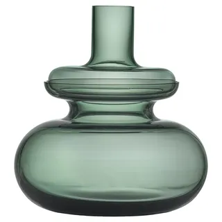 Zone Denmark Inu Vase – Mundgeblasenes Glas – Zweiteilig Wende-Design – Skandinavische Deko – Durchm. 23 cm, Höhe 25 cm – Moosgrün
