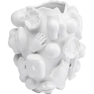 Kare Design Vase Body Part, Weiß, Deko Vase, Blumenvase, Keramik, handgearbeitet, Unikat, 25 cm (H)