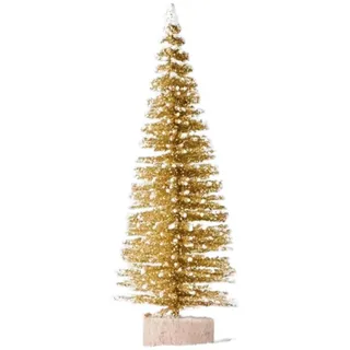 5 Stück Künstlich Weihnachtsbaum Weihnachtsdeko,Mini Tannenbaum mit Holzsockel,Miniatur Christbaum Tanne,Weihnachten Figuren,Weihnachtsschmuck zum Basteln,für Tischdeko,Tisch,Büro,Gold,7cm