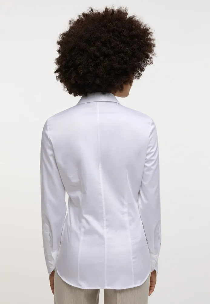 Bild von Satin Shirt Bluse in weiß unifarben, weiß, 38