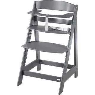 roba Treppenhochstuhl 'Sit Up Click 'N' Flex' - Mitwachsender Hochstuhl aus Holz - Innovativer Klickverschluss - Anthrazit