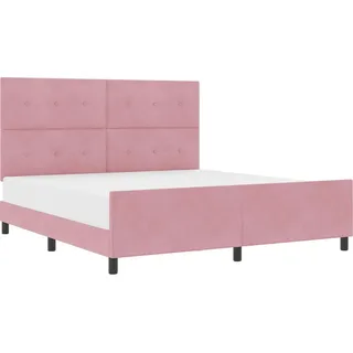 vidaXL Boxspringbett mit Kopfteil Rosa 180 x 200 cm Samt - Rosa
