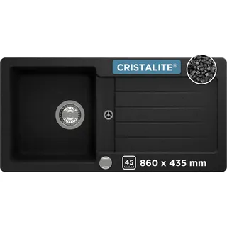 Schock Typos D-100S Onyx links Einbauspüle schwarz Handbetätigung 860 x 435 mm