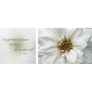 queence Leinwandbild »Blumen« Blumen   Blumenbilder   Kunst   Modern   Schriftzug   Schriftzüge   Spa   Spa Bilder   Sprüche   Sprüche & Texte Set, Premium-Leinwandstoff, Handarbeit aus Deutschland, Zitat, 2er Set, weiß
