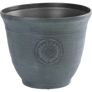 Blumentopf Strend Pro, Metall-Effekt, grün, 25x30 cm