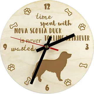 Nova Scotia Duck Tolling Retriever, Toller - Uhr mit Hund, Holzuhr mit Gravur, personalisierte Uhr von Art-Dog