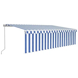 vidaXL Markise 500 x 300 cm blau/weiß