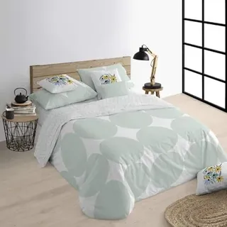 Belum | Bettbezug für 105 cm Betten (180 x 220 cm) | Stoff 100% Bio-Baumwolle | Fadenzahl 175 | Oeko-Tex Zertifiziert | Modell: Portmore Mint