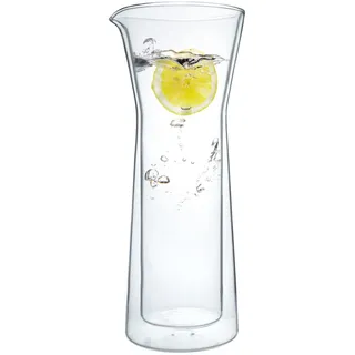 Moritz & Moritz Wasserkaraffe Glas 690ml - Doppelwandige Glaskaraffe 690ml – Karaffe Glas für Wasser, Tee, Säfte und Kaffee