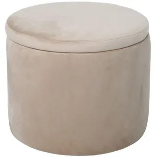 Svita Hocker mit Stauraum Sitzhocker Samt Beige