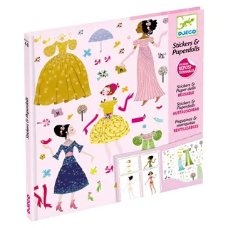 Djeco-Stickerpuppen: Papier Puppen - Durch die Jahreszeiten - Rosa