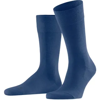 Socken FALKE "Sensitive Berlin", Kinder, Gr. 47-50, blau (sapphire (6055)), Obermaterial: 61% Schurwolle WV. 20% Baumwolle CO. 18% Polyamid PA. 1% Elasthan EL., glatt, Socken Socken