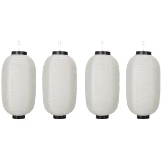 8Zoll Japanische Laterne IP65 Wasserdicht Garten Japanische Deko Sushi Lampion Barbecue Sashimi Restaurant Lampenschirm Gartendeko Party Deko Laterne (4Pcs, Weiss)