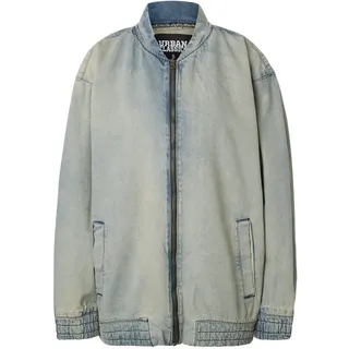 URBAN CLASSICS Oversized Skater Jacke - New Light Blue Dirty Washed - S