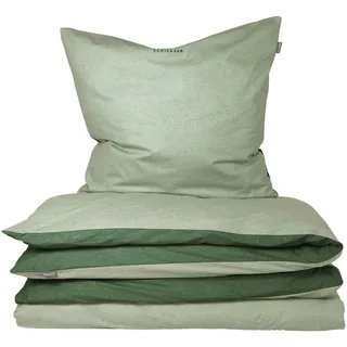 SCHIESSER Bettwäscheset Doubleface | Feinbiber | 2-teilig | 135 x 200 cm | Grün