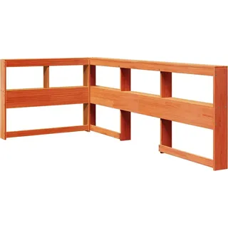 SYFAXTM Kopfteil mit Bücherregal L-Form Wachsbraun 100 cm Massivholz - Braun