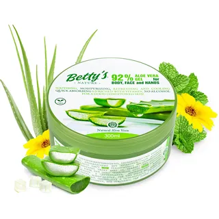 Betty's Nature Aloe Vera Gel für Körper Gesicht Hand ohne Alkohol 300 ml