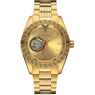 Carlo Colucci Herrenuhr, Mechanische Uhr, Edelstahlarmband, analog, goldfarben, gelbgoldfarben, goldfarben),