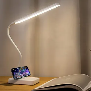 MAYTHANK Kabellose Leselampe Aufladbar 2400mah Akku LED Schreibtischlampe, Kleine Tragbare Tischlampe Wiederaufladbar Batterie Nachttischlampe Kinder,Touch 3 Farb,Dimmar,Höchste 45cm