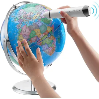 Vevor Sprechender Globus, 228,6 mm, Interaktiver Globus für Kinder, Pädagogischer Globus mit intelligentem sprechendem Stift, LED-Nachtlicht, USB-Schnittstelle, Geschenke für Kinder