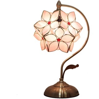 Bieye L30832 Tischlampe im Tiffany-Stil, Buntglas, Vintage-Messingsockel, für Heimdekoration, 20,3 cm D x 25,4 cm B x 43,2 cm H