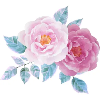 Queence "Lina", rosa, Blume, Blüte, selbstklebend, Pastellfarben,