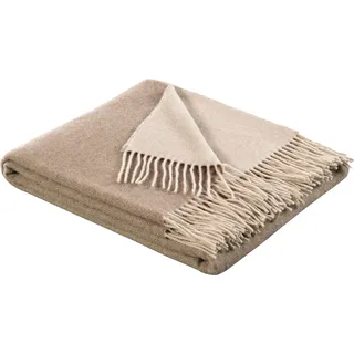 Biederlack Kuscheldecke Cashmere 150 x 200 cm Mischgewebe Beige Natur