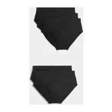 Mens M&S Collection 5pk Essential Cotton Briefs - Black, Black - S