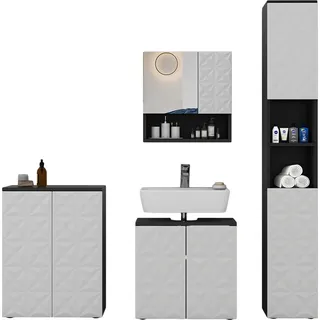 Badmöbel-Set Vicco Edge Schwarz 4 Teile, Model 40567 - Schwarz