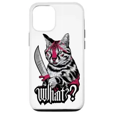Hülle für iPhone 13 Halloween Katze Messer Design Witzige Tier Katzen