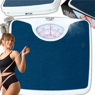 Mechanische Badezimmerwaage Bis 130 kg Analog Klassisch Einfache Bedienung - Blau