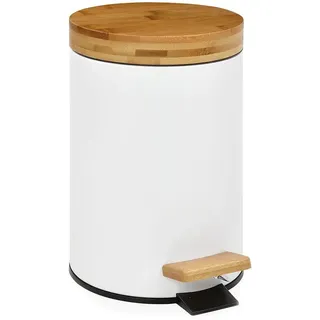 Andrea House Badezimmer-mülleimer Aus Bambus 3l 17x26 Cm - White - One Size