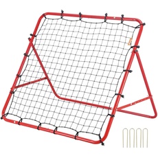 VEVOR Fußball Rebounder Netz 100x100 cm, Tragbares Sports Prellwand für Baseball Basketball, Verstellbar Fußballtor Rebounder Kickback Tor aus Stahlrahmen & PE-Netz