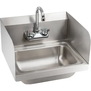 Royal Catering Edelstahl Waschbecken - inkl. Armatur - Silber