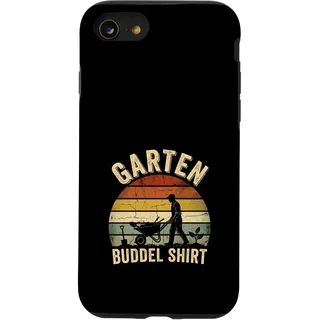 Hülle für iPhone SE (2020) / 7/8 Garten Buddel Spruch Gärtner Schubkarre Retro Sonnenaufgang