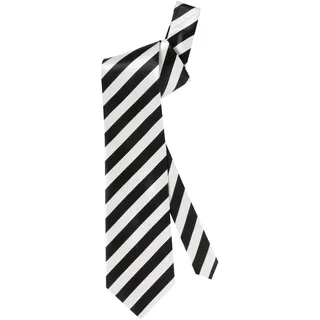 W WIDMANN MILANO Party Fashion 2995P - Krawatte, Schwarz-Weiß gestreift, klassischer Schnitt, Kostümzubehör, Accessoire, Gangster, 20er Jahre, Karneval, Mottoparty
