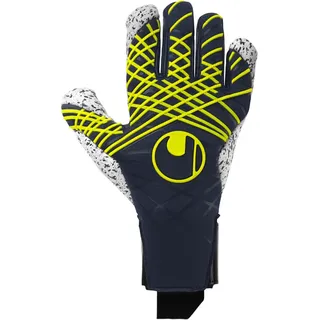 Uhlsport Fußball Torwarthandschuhe Prediction Supergrip+ HN, 9, Marine/weiß/Fluo gelb