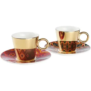 Novel Tassenset , Multicolor, Goldfarben, Rotbraun , Keramik , 4-teilig , 75 ml , Lfgb , Geschirr, Tassen, Tassen Sets