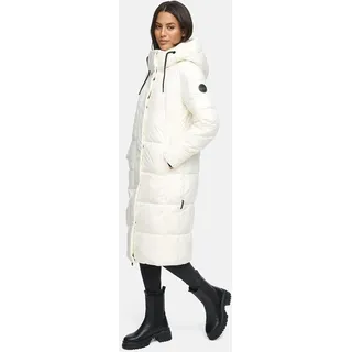 Winterjacke MARIKOO "Marikoo Chumanii Damen Herbst Winter Steppmantel Parka lang N057", Kinder, Gr. S, weiß (sanftes weiß), Obermaterial: 100% Polyester PES., Jacken Winterjacke