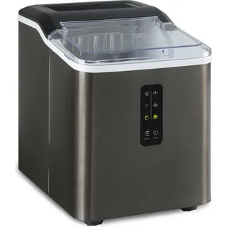 Klarstein Eiswürfelmaschine für Zuhause Camping Gastro, Schnelle Mini Eiswürfelmaschine Klein, Profi Eismaschine für Große Kleine Klare Eiswürfel, Selbstreinigend mit 1,5L Eiswürfelbehälter, 12kg/24h - Schwarz