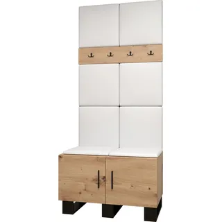 Garderobe ARTIN Set 4 mit gepolsterten Paneelen Industrial Design