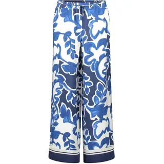 Schlupfhose BETTY & CO "Schlupfhose mit Print", Damen, Gr. 34, EURO, blau (weiß, dunkelblau), Obermaterial: 85% Viskose CV. 15% Polyamid PA., Hosen Schlupfhose