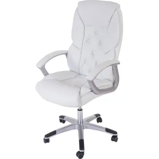 Profi-Bürostuhl L42 XXL, Chefsessel Drehstuhl, 150kg belastbar Kunstleder weiß - Weiß