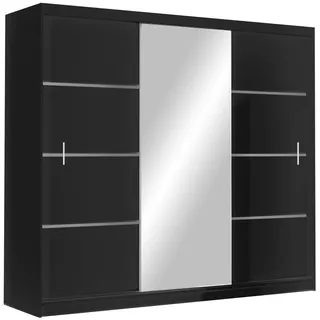 masseno Schiebetürenschrank Nasus 250 x 215 x 61 cm Schwarz