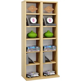 VCM Media-Regal »Holz CD DVD Stand Regal Schrank Ständer Milano«, braun