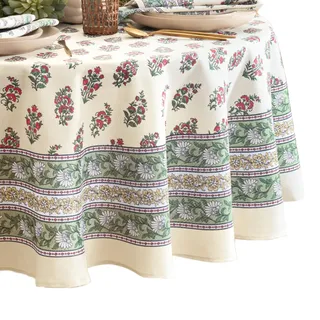 Elrene Home Fashions Ovale Tischdecke mit Nomaden-Ernteblockdruck, Herbst/Erntedankfest, 152,4 x 213,4 cm