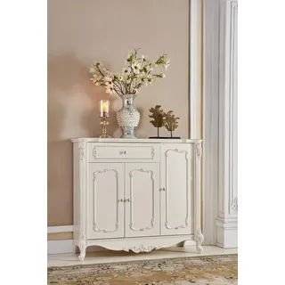 Klassische Barock Antik Stil Kommode Sideboard Kommoden Echtholz - Weiß