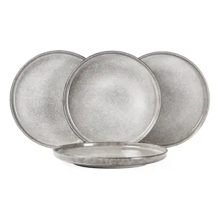 Henten Home Speiseteller Set, Porzellan Teller Modern - 4 teilig, Dessertteller Frühstücksteller- Flache Kuchenteller Salatteller Set für 4 Personen - 26cm