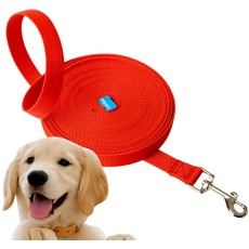 Edipets, Schleppleine für Hunde, 1.5m / 3m / 5m / 10m / 15m, Wasserdicht Trainingsleine für Große bis Kleine Hunde, Robuste Hundeleine (5 m, rot)